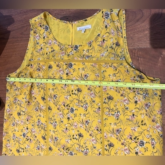 Skies are Blue 1X Dress Yellow Floral Sleeveless Lined Light - Picture 4 of 10